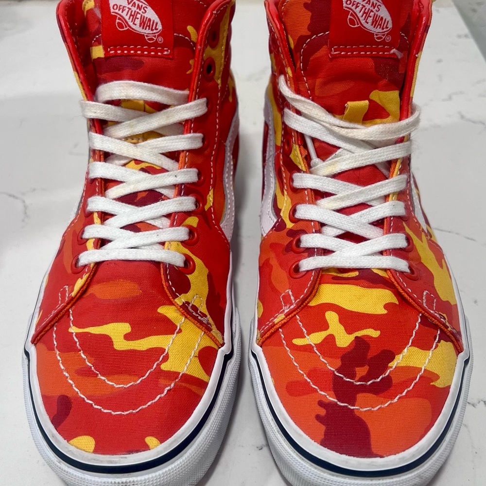 Vans Orange and Yellow Camo High-Tops